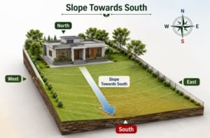 Plot sloping towards the south west, a serious Vastu defect